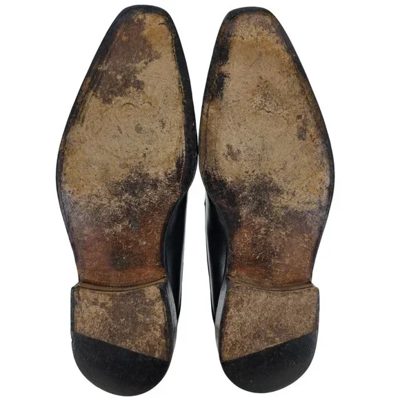 Vintage Italian McDowell Mens 9.5D /8.5UK Black Leather Dress Shoes Derby Oxford - Picture 4 of 12